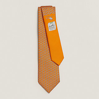 Vintage Hermes orange H Buttons Tie 2024